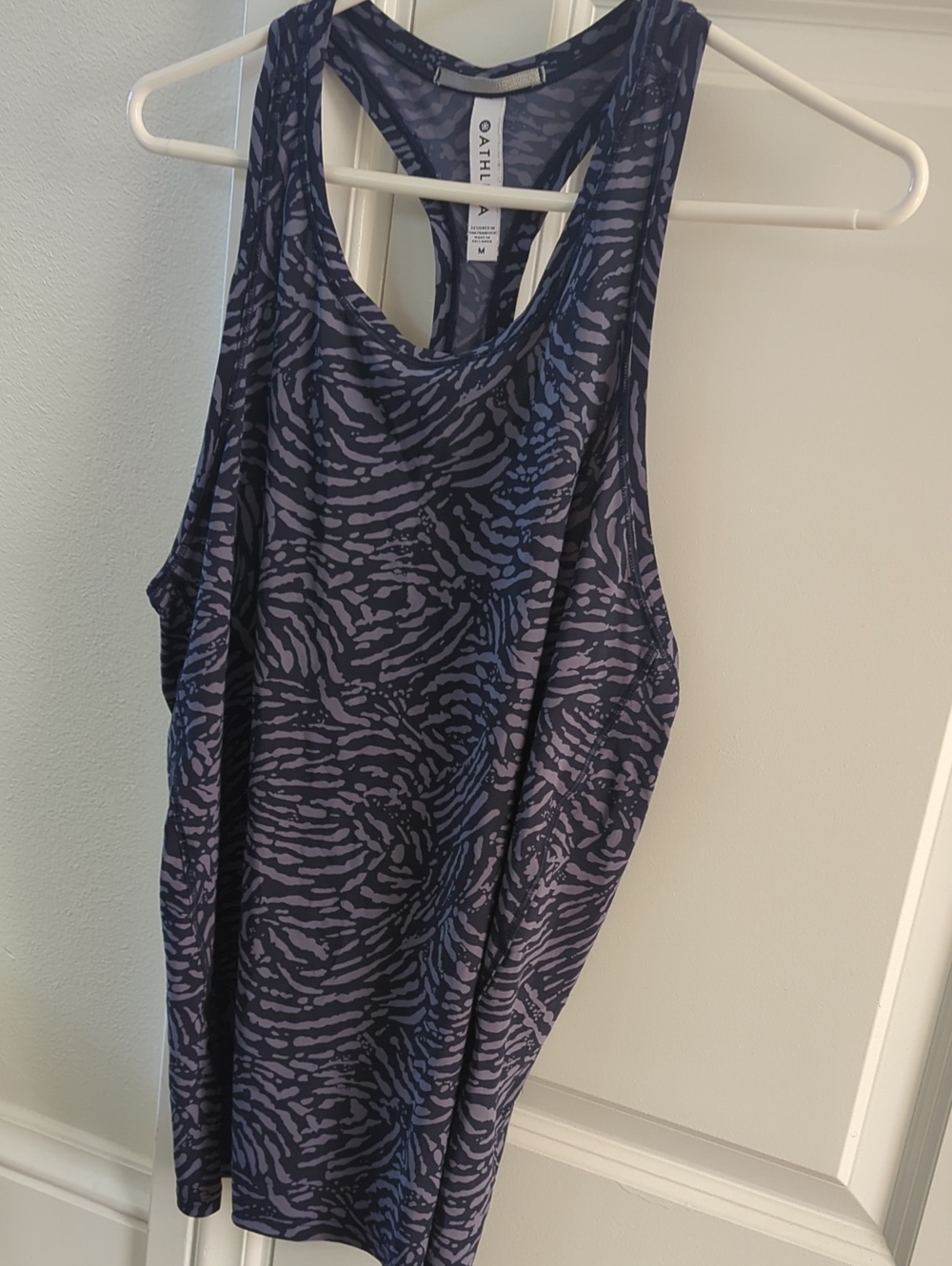 Athleta Navy & Light Blue Abstract Racerback Tank